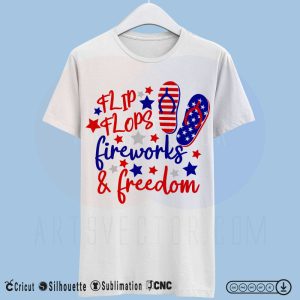 Flip Flops Firework Freedom Th Of July Svg Png Eps Dxf Ai Arts Vector