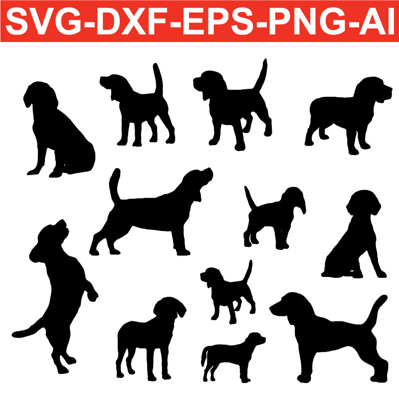 beagle silhouette SVG PNG EPS DXF AI dog Silhouette