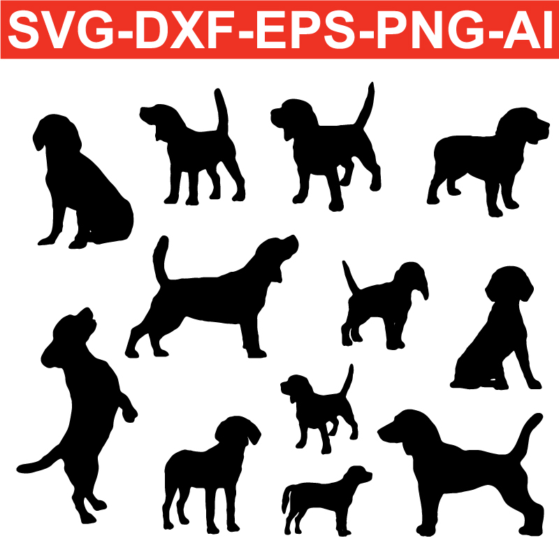 Download Beagle Silhouette Svg Png Eps Dxf Ai Dog Silhouette Arts Vector