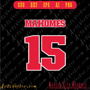 Kansas City Mahomes number SVG EPS PNG DXF AI Vector files.