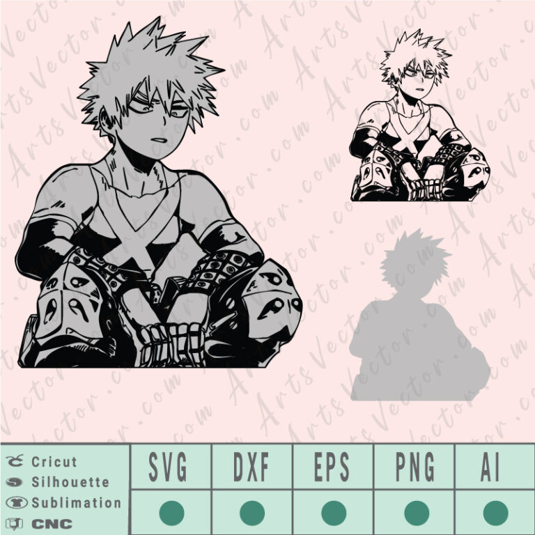 Katsuki bakugou SVG EPS DXF PNG AI vector instant download