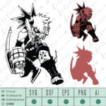 Katsuki bakugou layered SVG EPS DXF PNG AI vector instant download