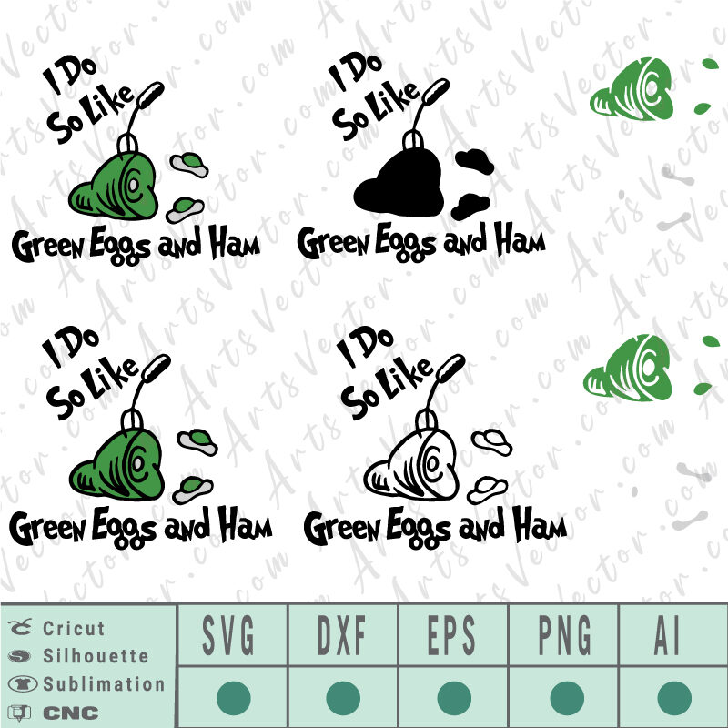 Green eggs and ham Dr seuss SVG EPS DXF PNG AI