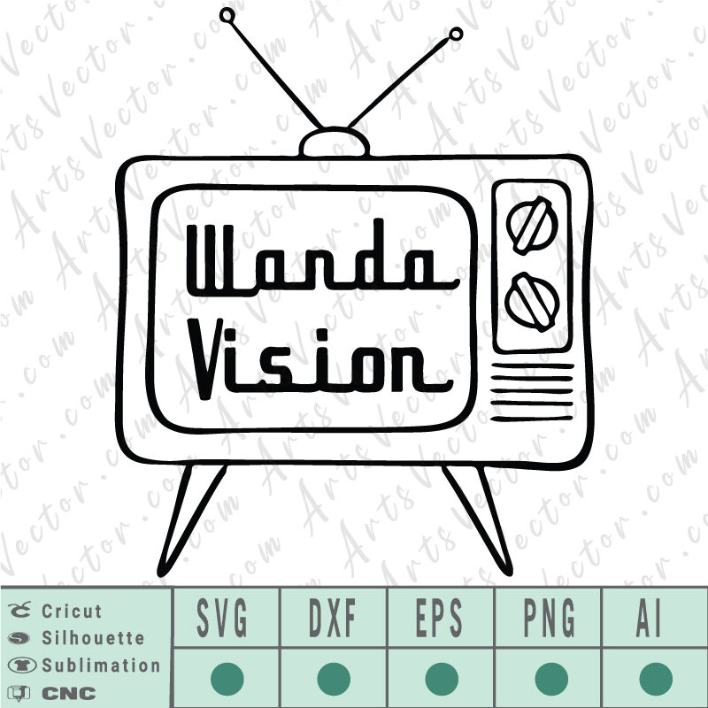 WandaVision Television SVG EPS DXF PNG AI Vector Instant Download