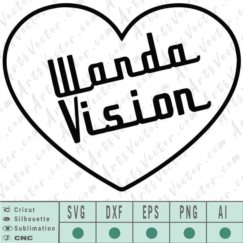 Download Wandavision Heart Svg Eps Dxf Png Ai Vector Instant Download