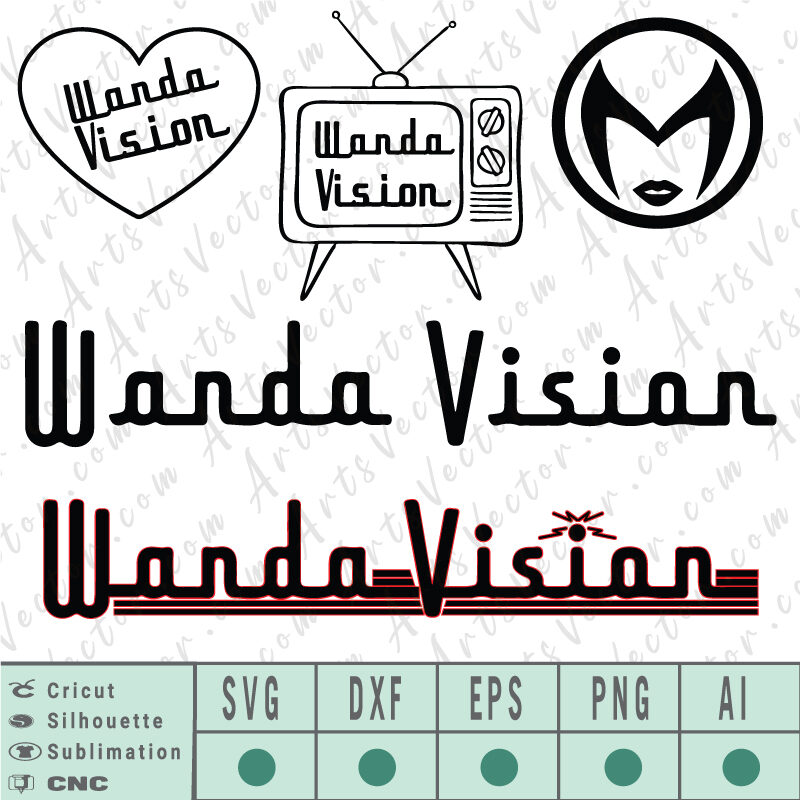 WandaVision vector bundle SVG EPS DXF PNG AI Instant Download