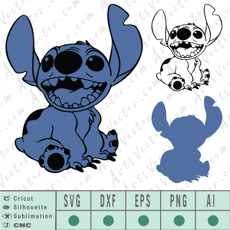 Download Lilo And Stitch Cricut Layered Svg Eps Dxf Png Ai Vector Download