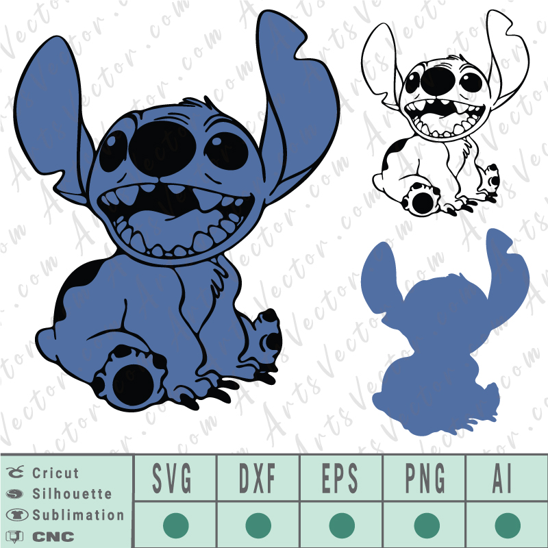 Lilo and stitch cricut layered SVG EPS DXF PNG AI Vector Download.