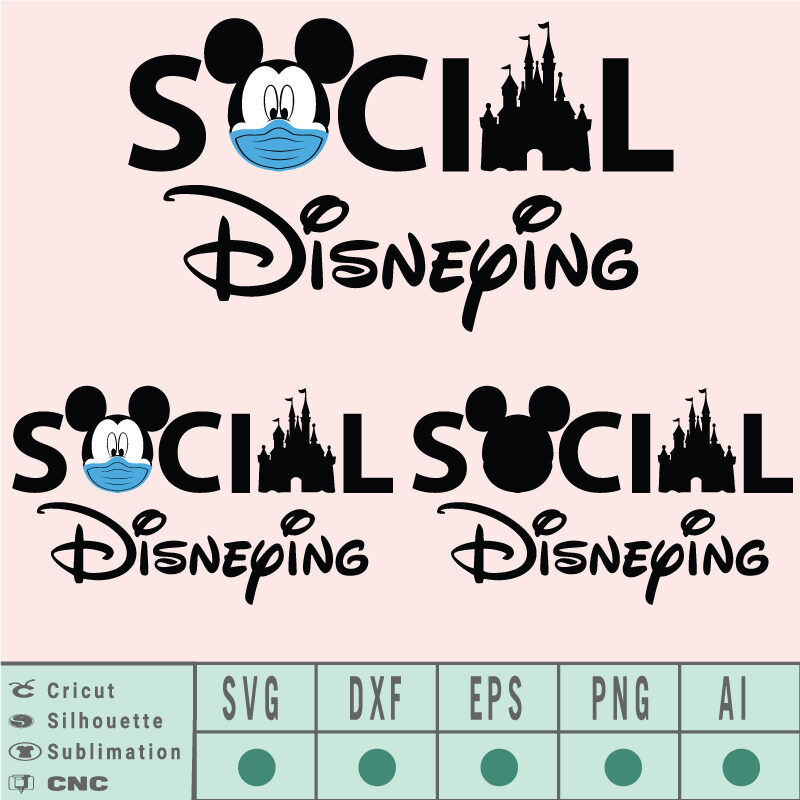 Social disneying vector SVG EPS DXF PNG AI Instant Download