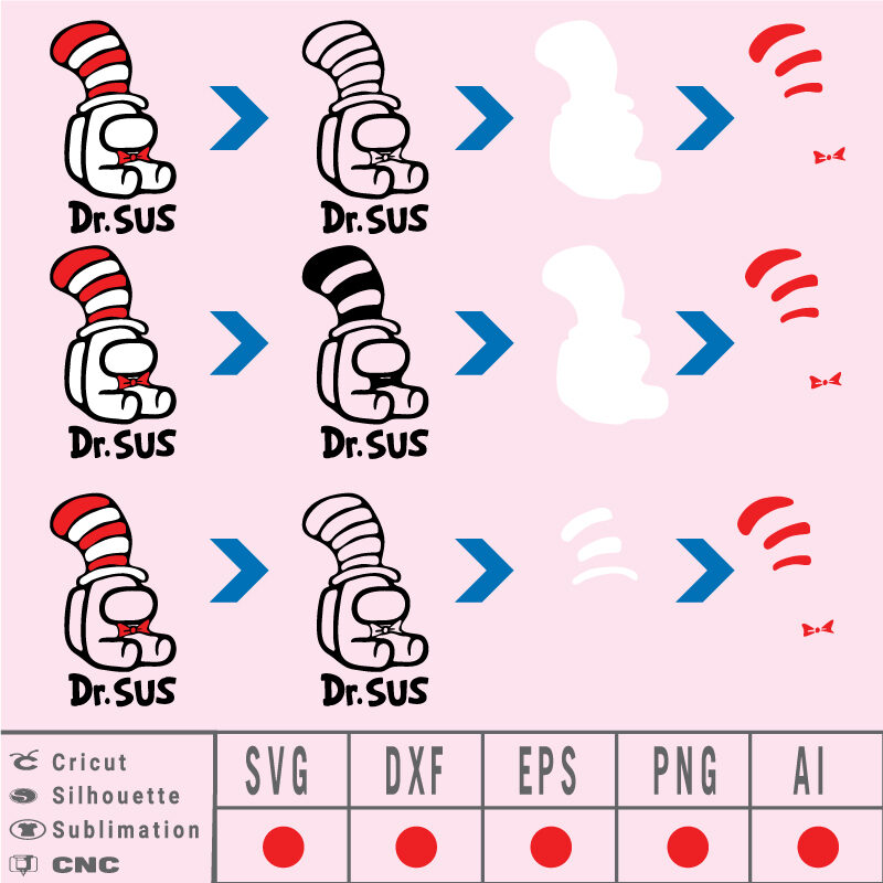 Dr Seuss Among Us SVG EPS DXF PNG AI Vector