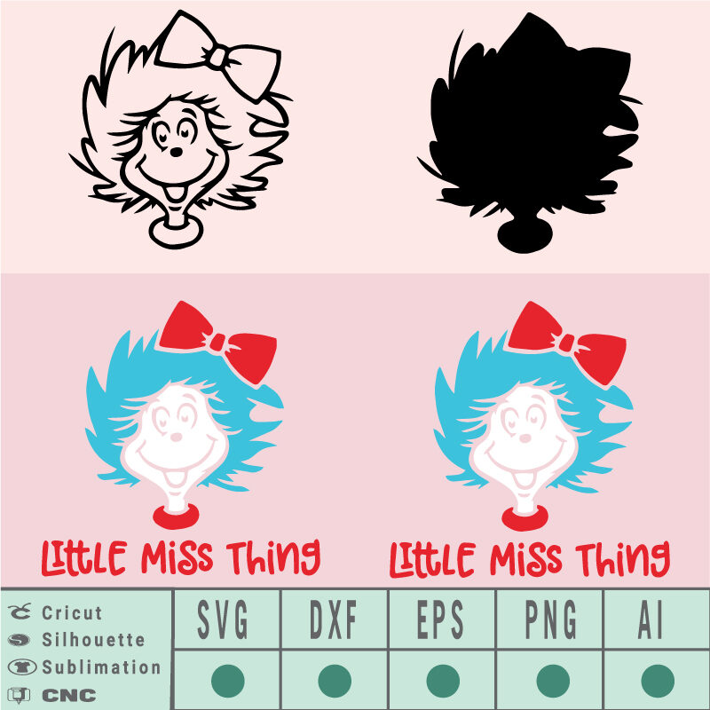 Little miss thing SVG EPS DXF PNG AI Vector Instant Download