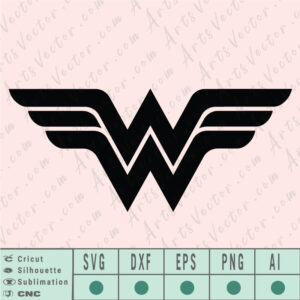 Wonder woman logo SVG EPS DXF PNG AI Vector instant download