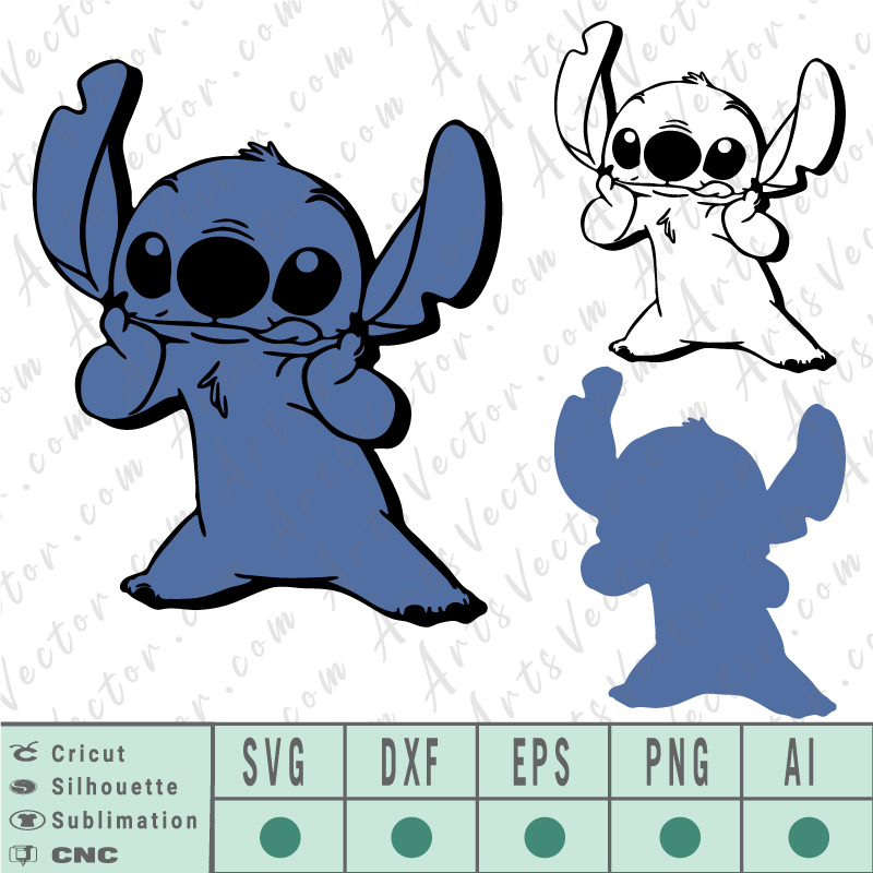 Lilo and stitch cricut layered SVG EPS DXF PNG AI Vector Download.