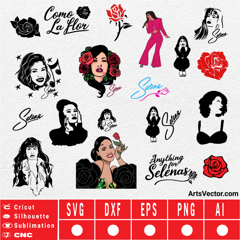Selena svg bundle SVG EPS DXF PNG AI Instant Download