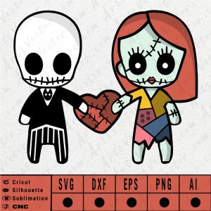 Baby Jack and Sally SVG EPS DXF PNG AI Instant Download - Arts Vector