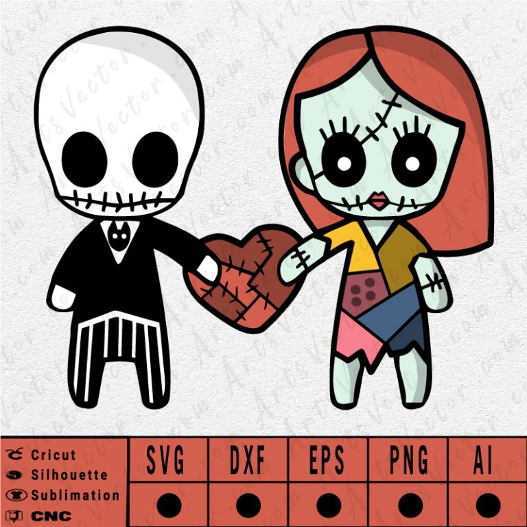Baby Jack and Sally SVG EPS DXF PNG AI Instant Download - Arts Vector