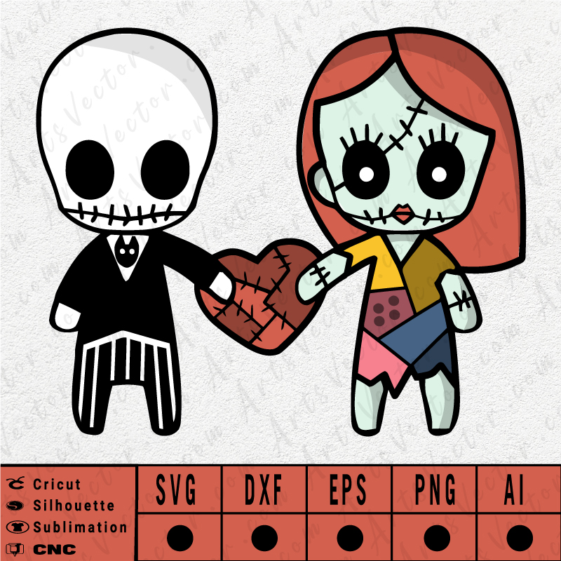Baby Jack and Sally SVG EPS DXF PNG AI Instant Download
