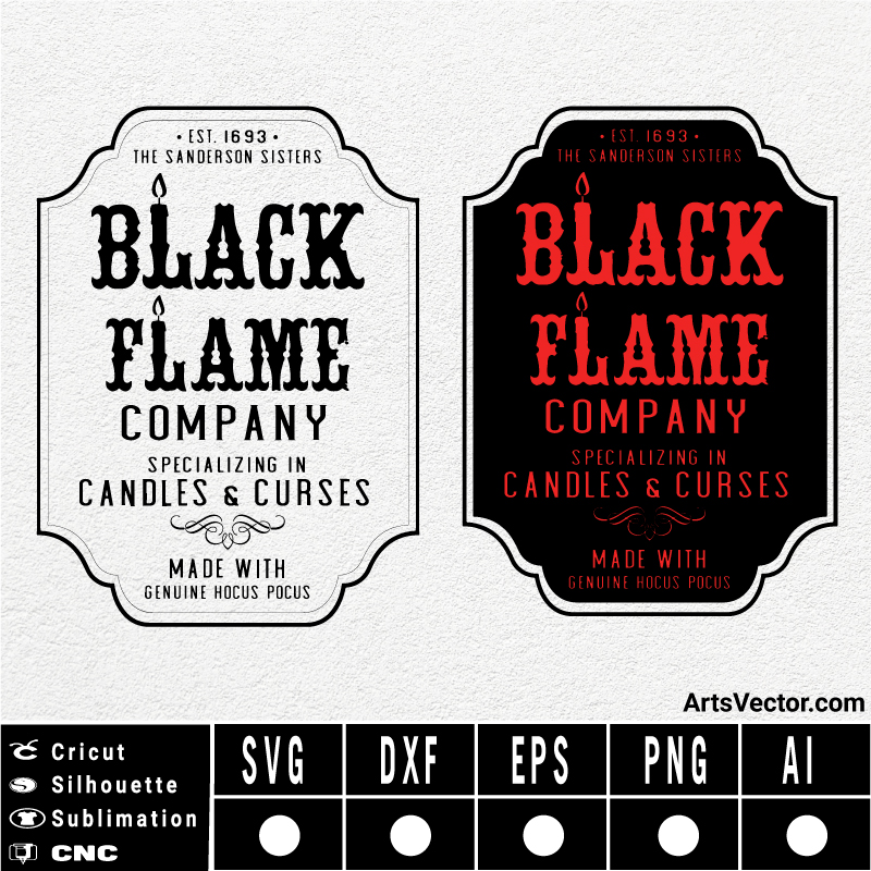 black flame candle free SVG