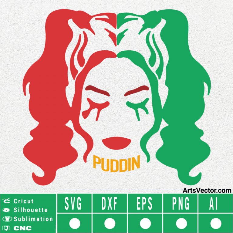 Harley Quinn SVG EPS DXF PNG AI Instant Download
