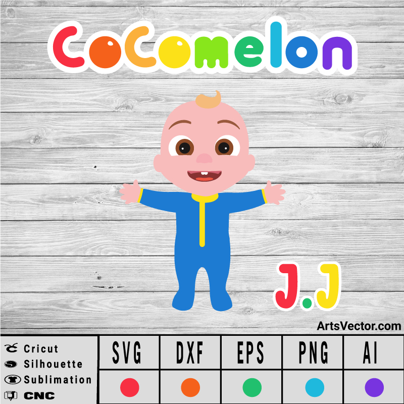 JJ Cocomelon Layered SVG SVG PNG EPS DXF AI Vector Arts Collection Arts Vector