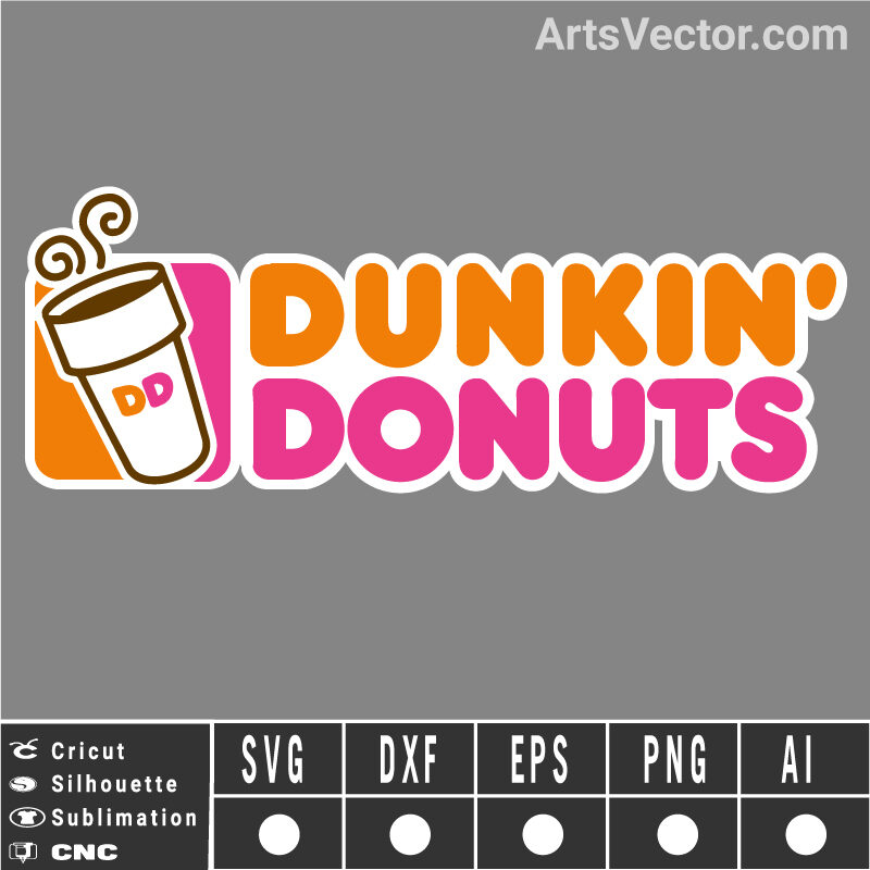 Dunkin Donuts free SVG EPS DXF PNG AI Instant Download