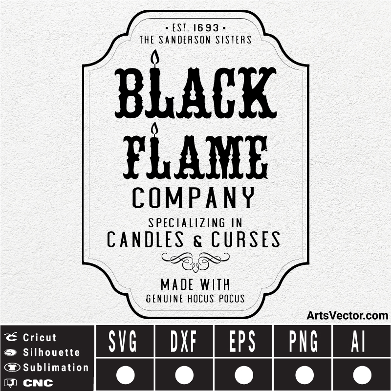 Black Flame Company Label Vector SVG Tunersread