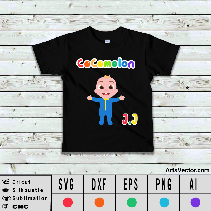 JJ Cocomelon Layered SVG EPS DXF PNG AI Instant Download