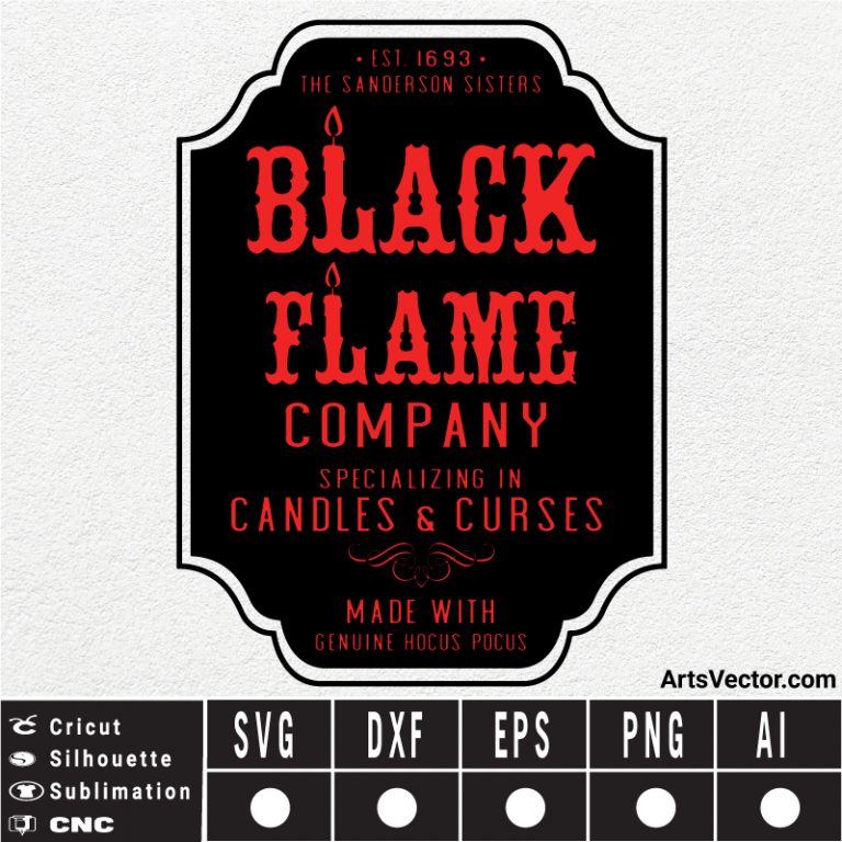 black flame candle free SVG EPS DXF PNG AI Instant Download