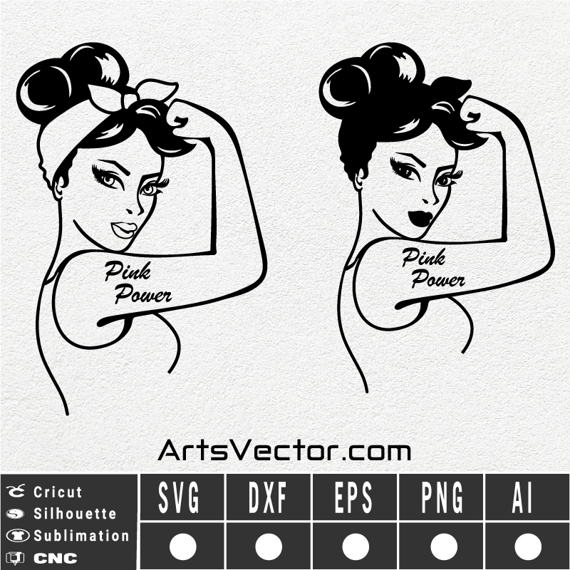Rosie the riveter cancer SVG EPS DXF PNG AI Instant Download