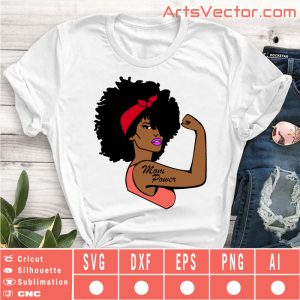 Rosie the riveter curly hair black mom power SVG EPS DXF PNG AI Instant ...