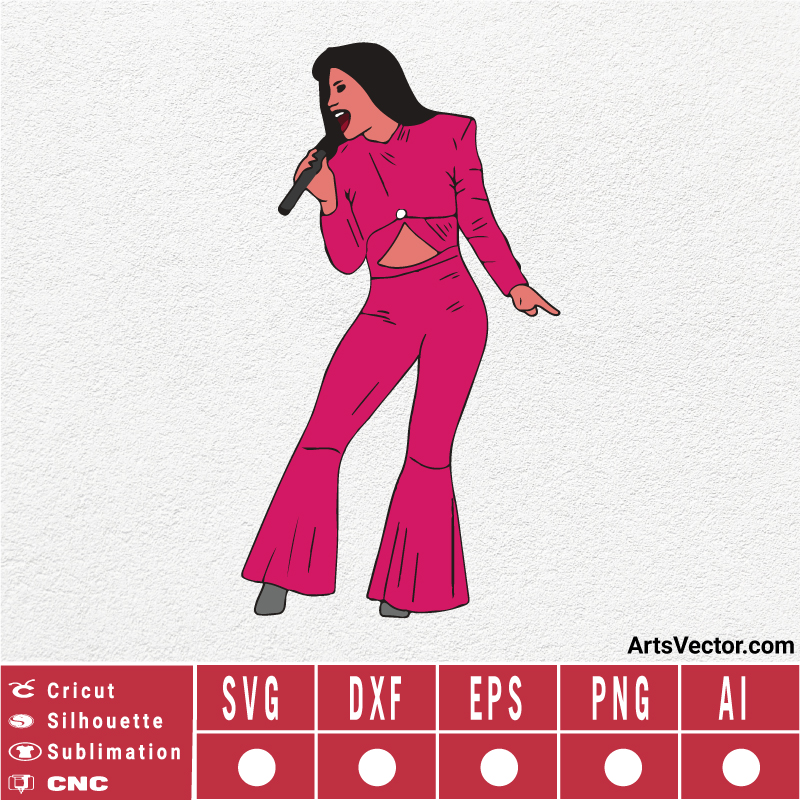 Selena quintanilla svg singing SVG EPS DXF PNG AI Instant Download