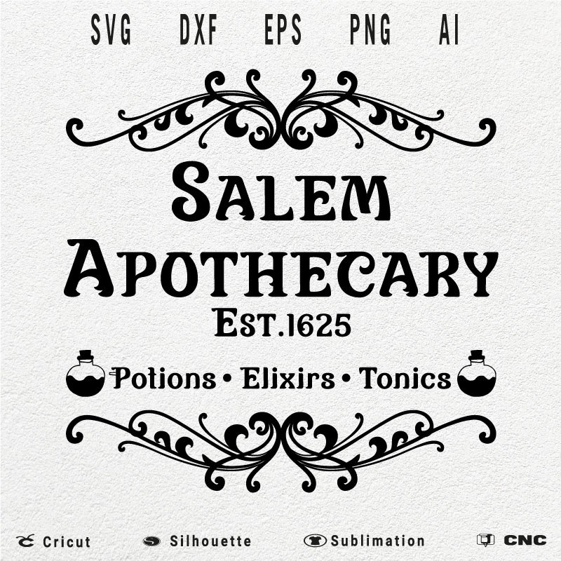 Salem Apothecary The Sanderson Sisters SVG PNG EPS DXF AI Halloween