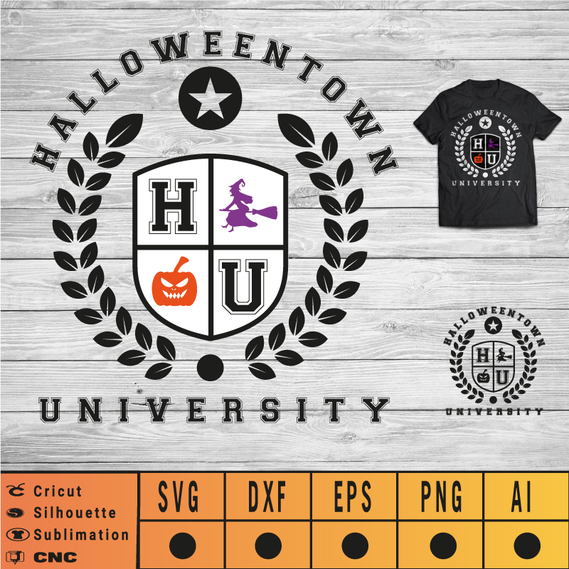 Halloween Town University Badge SVG PNG EPS DXF AI