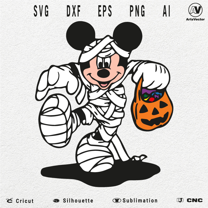 Nightmare Before Christmas Mickey Mummy SVG PNG EPS DXF AI