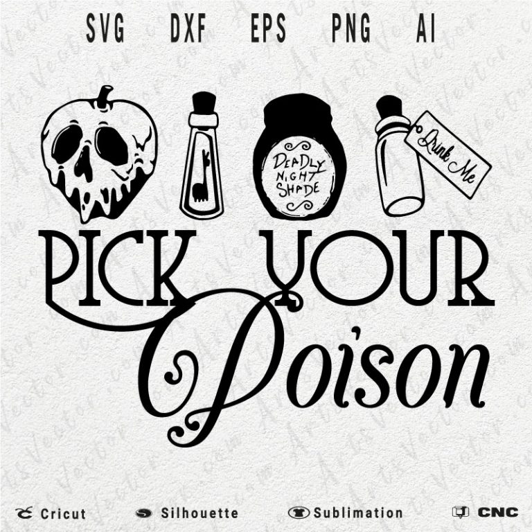 Pick your poison SVG PNG EPS DXF AI Halloween Arts Vector