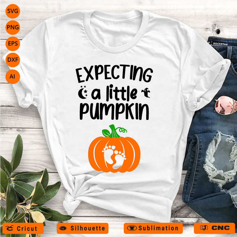 Expecting a little pumpkin SVG PNG EPS DXF AI