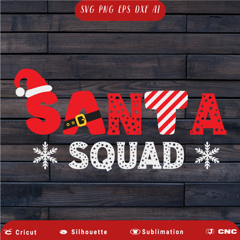 Santa squad Christmas kids SVG PNG EPS DXF AI