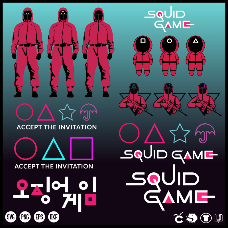 Squid Game Bundle SVG PNG EPS DXF