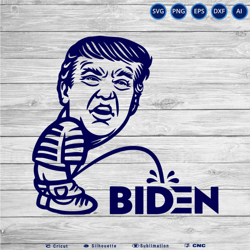 Donald Trump Peeing on Joe Biden anti liberal SVG PNG EPS DXF AI