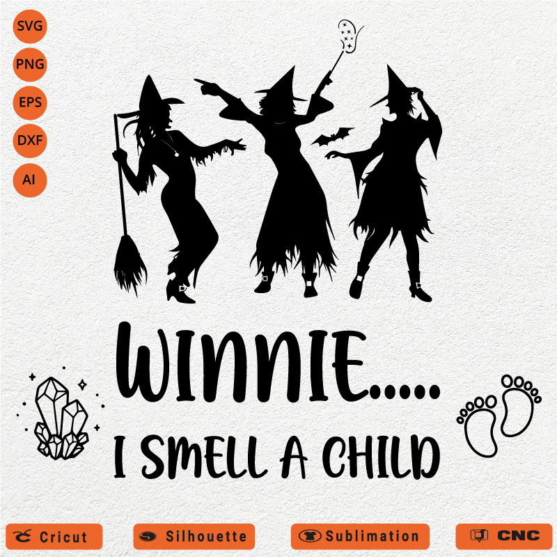 Winnie I smell a Child Halloween SVG PNG EPS DXF AI