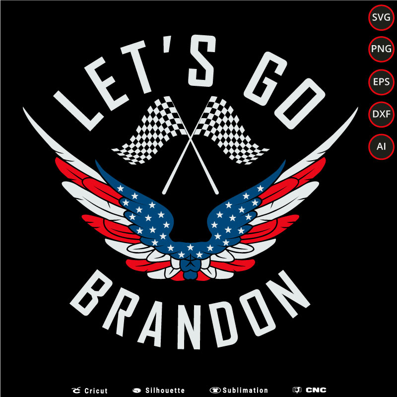 Let’s go brandon Race Flag Wings SVG PNG EPS DXF AI