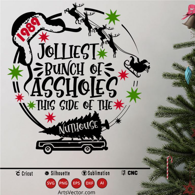 Jolliest bunch of Christmas vacation SVG PNG EPS DXF AI - Arts Vector