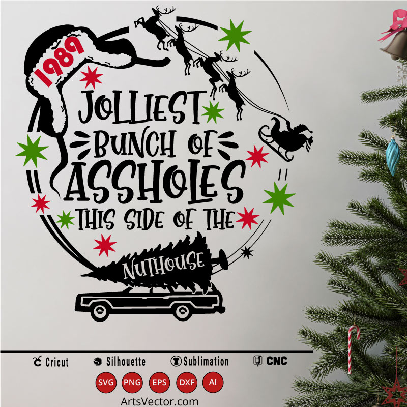 Jolliest bunch of Christmas vacation SVG PNG EPS DXF AI Arts Vector