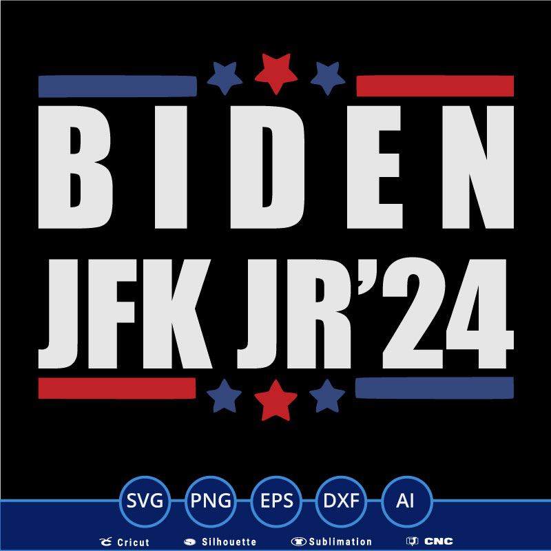 BIDEN JFK JR24 3 STARS SVG PNG EPS DXF AI