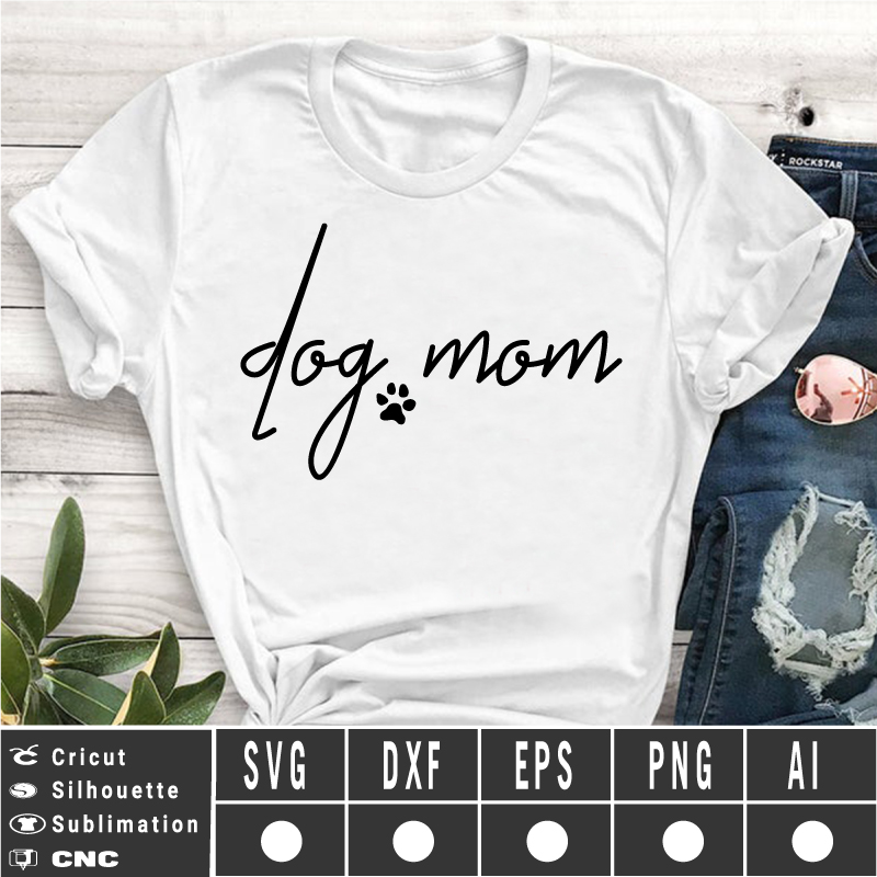 Dog Mom Handwritten SVG PNG EPS DXF AI