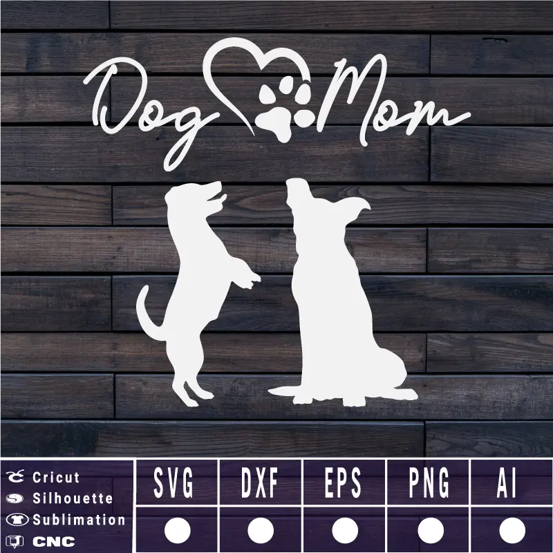 Dog Mom Love SVG PNG EPS DXF AI
