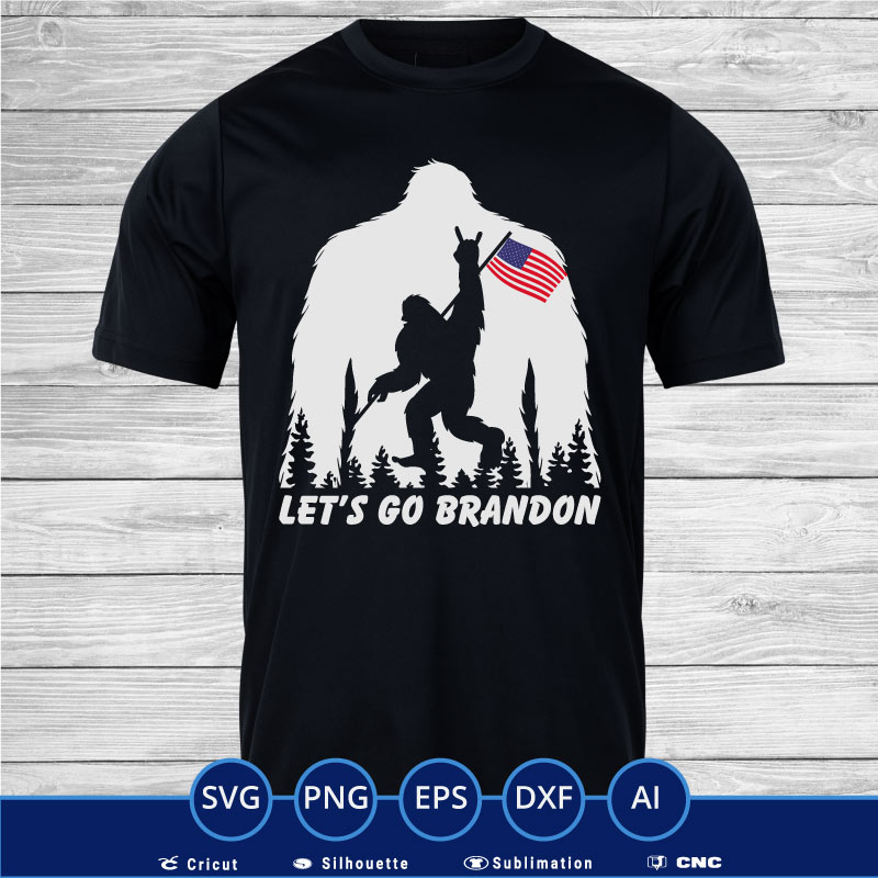 Let’s go brandon Bigfoot USA Flag SVG PNG EPS DXF AI
