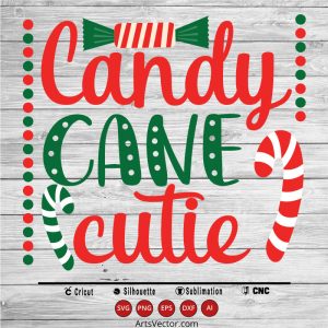 Candy cane cutie Christmas SVG PNG EPS DXF AI - Arts Vector