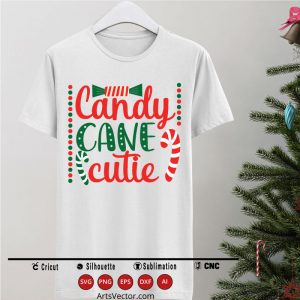 Candy cane cutie Christmas SVG PNG EPS DXF AI - Arts Vector