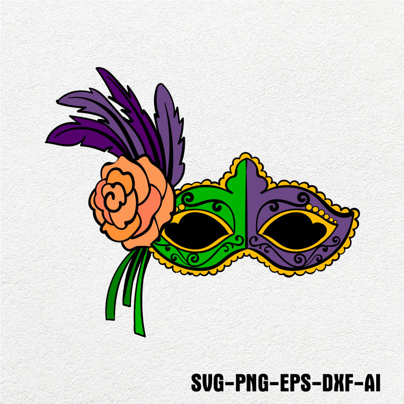 Mardi gras mask Layered SVG PNG EPS DXF AI